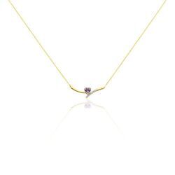 Histoire d'Or Collier Eva Or Jaune Amethyste Et Oxyde De Zirconium