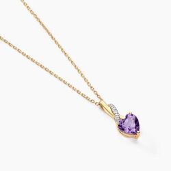 Histoire d'Or Collier Clothilde Or Jaune Amethyste Et Oxyde De Zirconium