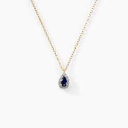 Histoire d'Or Collier Pluie D'Eclat Or Jaune Saphir Diamant