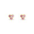 Boucles d'oreille sur Grenoble : Histoire d'Or Boucles D'oreilles Puces Fleur Rose Or Jaune