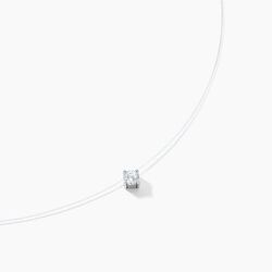 Histoire d'Or Collier Nylon Argent Blanc Oxyde