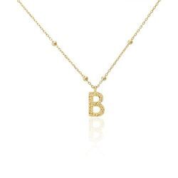 Histoire d'Or Collier Plaqu&eacute; Or Jaune Lettra