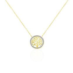 Histoire d'Or Collier Theolina Plaqu&eacute; Or Jaune Oxyde De Zirconium