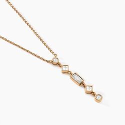 Histoire d'Or Collier Gold Chandelier Plaqu&eacute; Or Dor&eacute; Oxyde De Zirconium