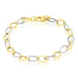Histoire d'Or Bracelet Joice Maille Altern&eacute;e Et Godronne Or Bicolore