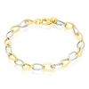 Histoire d'Or Bracelet Joice Maille Altern&eacute;e Et Godronne Or Bicolore