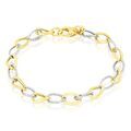 Histoire d'Or Bracelet Joice Maille Altern&eacute;e Et Godronne Or Bicolore