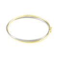 Histoire d'Or Bracelet Jonc Catalin 2 Fils Flexibles Or Bicolore