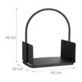 Po&ecirc;les et chemin&eacute;es sur Apprieu : HELLOSHOP26 Panier de rangement pour bois de chauffage porte-b&ucirc;ches en acier avec poign&eacute; noir 13_0002178