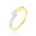 Histoire d'Or Bague Solitaire Francienne Or Bicolore Diamant