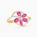 Histoire d'Or Bague Orchidee Or Bicolore Rubis Diamant
