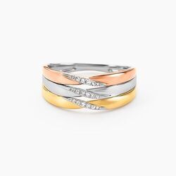 Histoire d'Or Bague Nesibe Or Tricolore Diamant