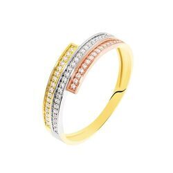 Histoire d'Or Bague Rama Or Tricolore Oxyde De Zirconium