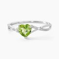 Histoire d'Or Bague Clothilde Or Blanc Peridot Et Oxyde