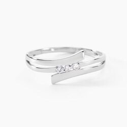 Histoire d'Or Bague Triptyque Or Blanc Diamant