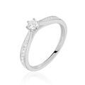 Histoire d'Or Bague Solitaire Symphonie Or Blanc Diamant