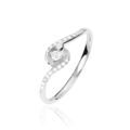 Histoire d'Or Bague Vrille Accompagnee Or Blanc Diamant