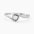 Histoire d'Or Bague Vrille Accompagnee Or Blanc Diamant