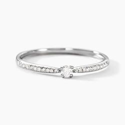 Histoire d'Or Bague Solitaire Hemera Or Blanc Diamant