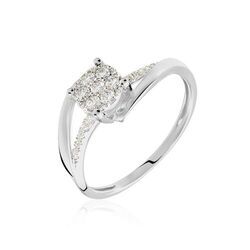 Histoire d'Or Bague Petunia Or Blanc Diamant
