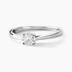 Histoire d'Or Bague Solitaire One Or Blanc Diamant