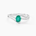 Histoire d'Or Bague Anja Or Blanc Emeraude Et Diamant