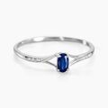 Histoire d'Or Bague Charmante Or Blanc Saphir Et Diamant