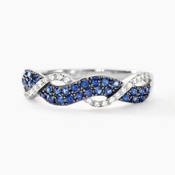 Histoire d'Or Bague Dimitria Or Blanc Saphir Et Diamant