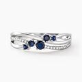 Histoire d'Or Bague Amarylis Or Blanc Saphir Diamant