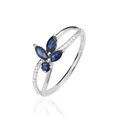 Histoire d'Or Bague Lupe Or Blanc Saphir Et Diamant