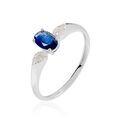Bagues sur Grenoble : Histoire d'Or Bague Edgina Or Blanc Saphir Et Diamant