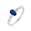 Bagues sur Grenoble : Histoire d'Or Bague Solitaire Michaela Or Blanc Saphir Et Diamant