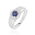 Histoire d'Or Bague Lise-laure Or Blanc Saphir Et Diamant