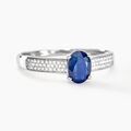 Bagues sur Grenoble : Histoire d'Or Bague Crista Or Blanc Saphir Et Diamant