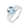 Bagues sur Grenoble : Histoire d'Or Bague Solitaire Carmelice Or Blanc Topaze Et Oxyde De Zirconium