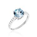 Histoire d'Or Bague Or Blanc Terese Topaze Oxydes De Zirconium