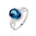 Histoire d'Or Bague Ayanna Or Blanc Topaze Et Oxyde De Zirconium