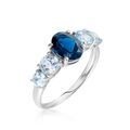 Bagues sur Grenoble : Histoire d'Or Bague Muna Or Blanc Topaze Bleu London Topaze Topaze