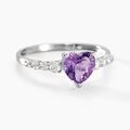Histoire d'Or Bague Or Blanc Fany Am&eacute;thyste Oxydes De Zirconium