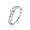 Histoire d'Or Bague Vrille Double Or Blanc Oxyde De Zirconium