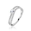 Histoire d'Or Bague Vrille Double Or Blanc Oxyde De Zirconium