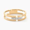 Bagues sur Grenoble : Histoire d'Or Bague Barrette Or Jaune Diamant