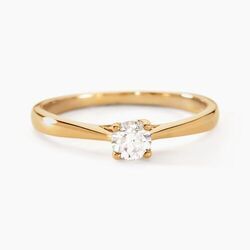 Histoire d'Or Bague Solitaire One Or Jaune Diamant