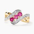 Histoire d'Or Bague Simma Or Jaune Diamant Et Rubis