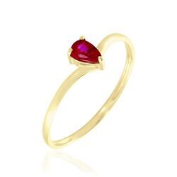 Histoire d'Or Bague Solitaire Pluie D'Eclat Or Jaune Rubis