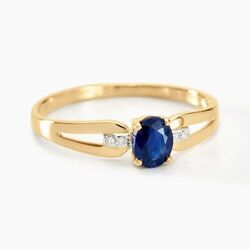 Histoire d'Or Bague Or Jaune Ebrard Saphir Diamants