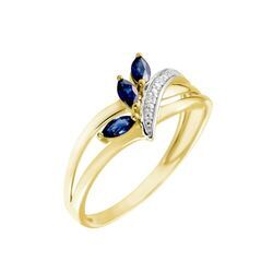Histoire d'Or Bague Or Jaune Carl Saphirs Diamants