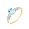 Histoire d'Or Bague Solitaire Crista Or Jaune Topaze Et Oxyde