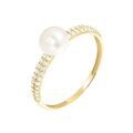 Histoire d'Or Bague Maria-francoise Or Jaune Perle De Culture Et Oxyde De Zirconium