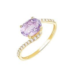 Histoire d'Or Bague Loriane Or Jaune Amethyste Et Oxyde De Zirconium